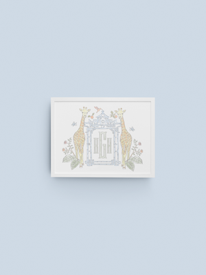 Watercolor Chinoiserie Crest Art Print
