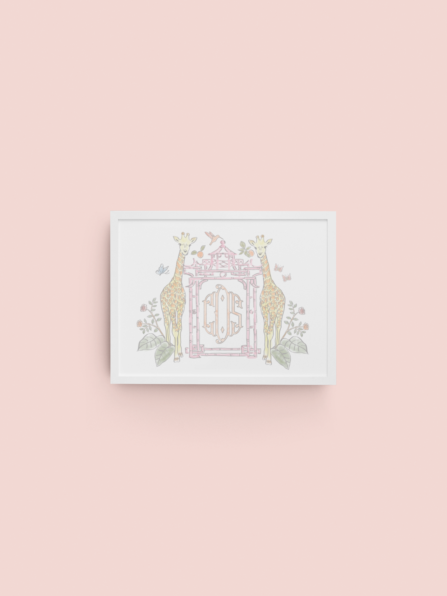 Watercolor Chinoiserie Crest Art Print