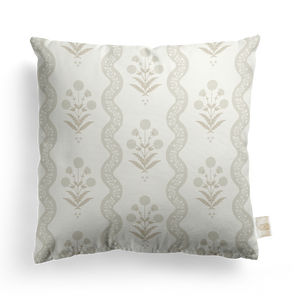 Wavy Floral Pillow Cover | Featuring Oyster Sand Colorway