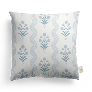 Wavy Floral Pillow Cover | Featuring Cottage Blue Colorway