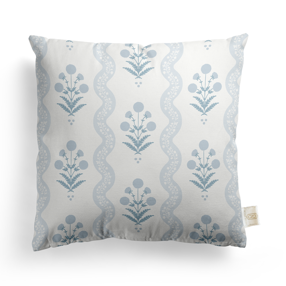 Wavy Floral Pillow Cover | Featuring Fiesta Colorway