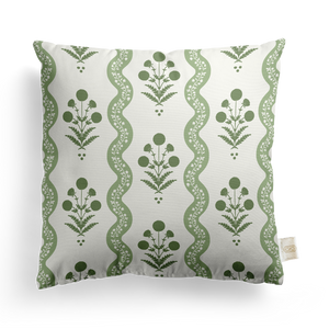 Wavy Floral Pillow Cover | Featuring Moss Mystique Colorway