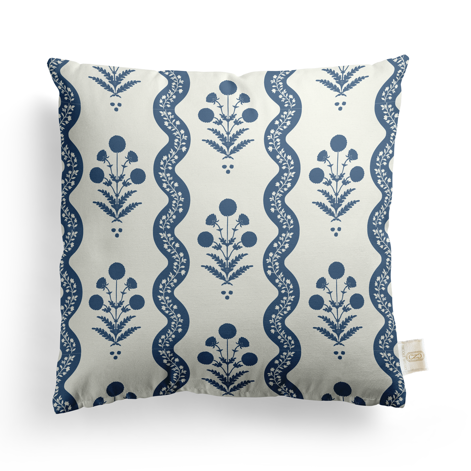 Wavy Floral Pillow Cover | Featuring Navy Haven Colorway