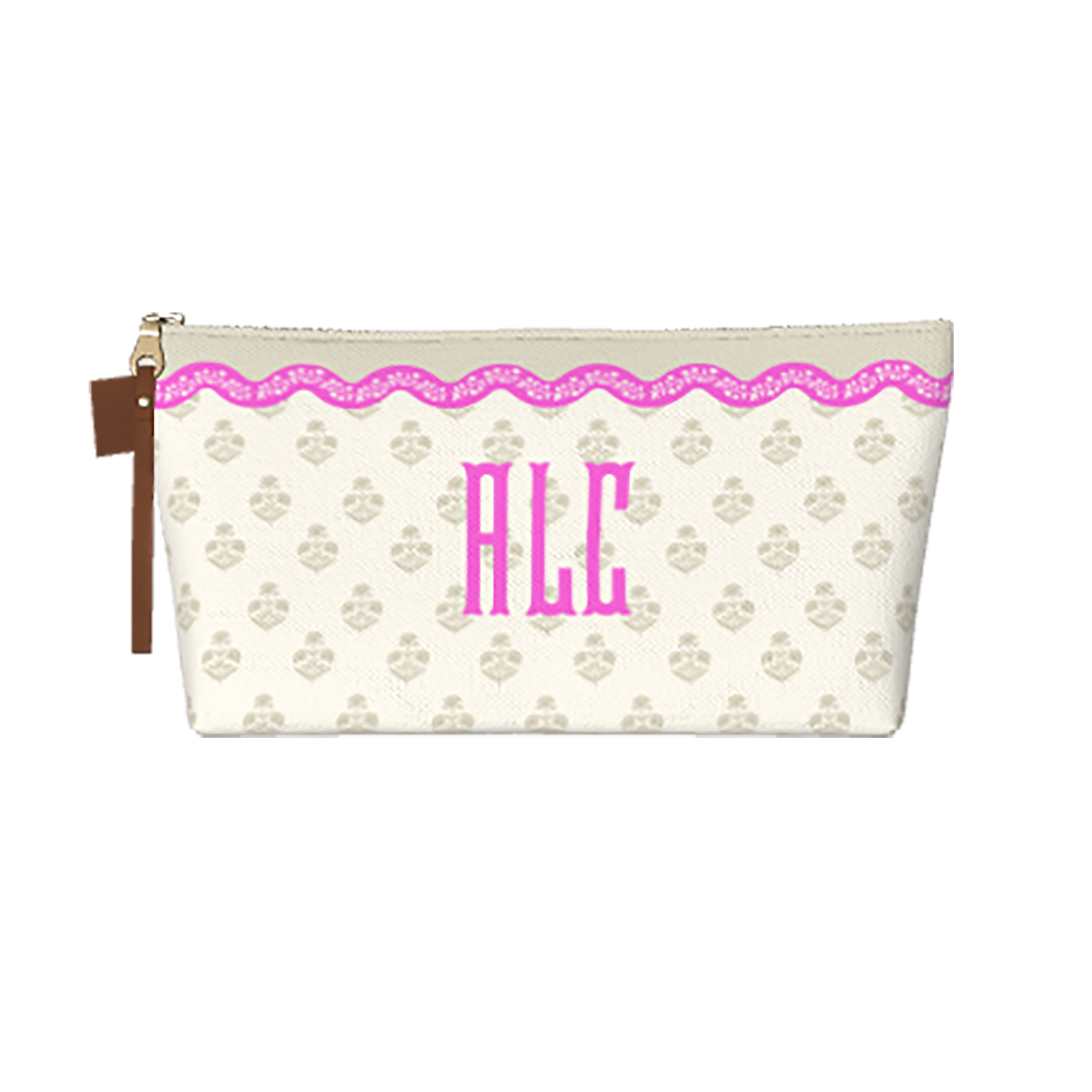 Wavy Block Print Cosmetic Bag