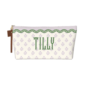 Wavy Block Print Cosmetic Bag