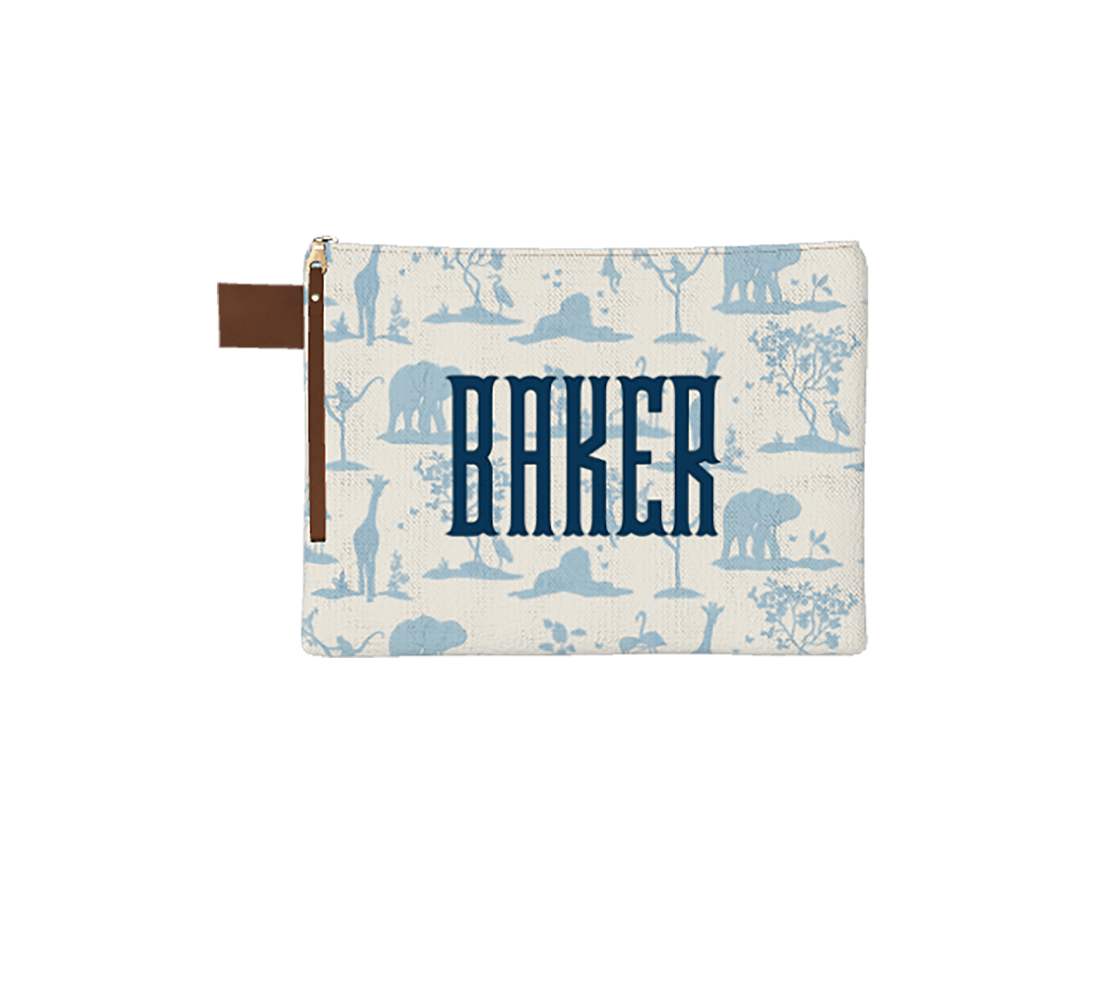 Zoo Toile Zipper Pouch