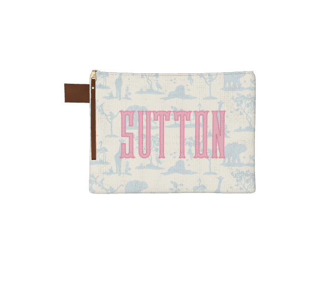 Zoo Toile Zipper Pouch