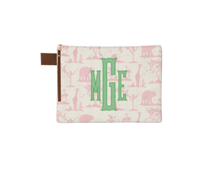 Zoo Toile Zipper Pouch