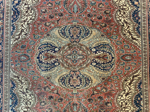 Turkish Kayseri Rug 6x10, Antique Turkish Carpet, Floral Medallion, Oriental Carpet, Red