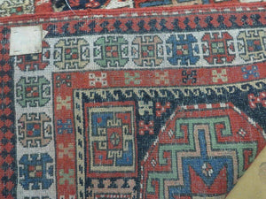 3 '4" X 10' Vintage Handmade Turkish Kazak Caucasian Wool Runner Rug Red Nice