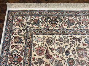 Karastan Rug #738 Tabriz Design 8.8 x 12, Room Sized Wool Pile Karastan Carpet, Vintage Discontinued Karastan Area Rug, Ivory, Floral Rug