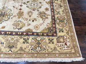 Turkish Oushak Rug 9x12, Oat Color, Wool Carpet