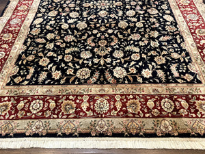Sino Persian Rug 8x10, Black and Red, Floral Allover