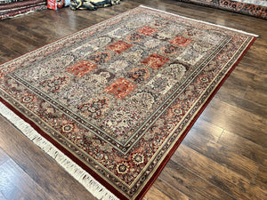 Couristan Rug 8x11, Belgium Power Loomed Carpet, Vintage Wool Oriental Rug, Multicolor Panel Design, 8 x 11 Room Sized Rug