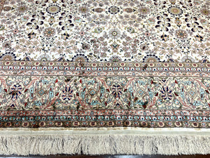 Wonderful Turkish Silk Rug 8x12, Handmade, Fine 320 KPSI