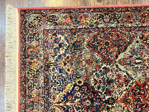 Karastan Multicolor Panel Kirman Rug #717, Wool Karastan Rug 5.9 x 9, Vintage Multipanel Kirman, Original Karastan Collection 700 Series