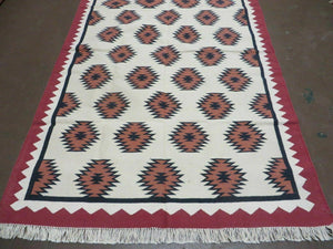 5' X 8' Hand Woven Wool Rug Contemporary Kilim Dhurrie Modern Oriental Area Rug