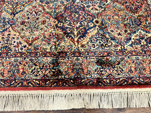 Karastan Multicolor Panel Kirman Rug #717, Wool Karastan Rug 5.9 x 9, Vintage Multipanel Kirman, Original Karastan Collection 700 Series