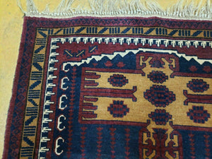 3' X 4' Vintage Handmade Balouchi Balouch Tribal Wool Rug Nice