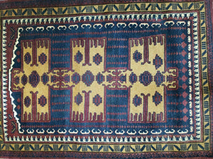 3' X 4' Vintage Handmade Balouchi Balouch Tribal Wool Rug Nice