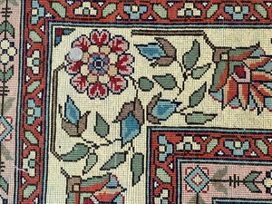 Large Turkish Rug 11x16, Allover Pattern, Red Multicolor, Hand Knotted Handmade Wool Vintage Oriental Carpet, Palace Sized, Extra Large