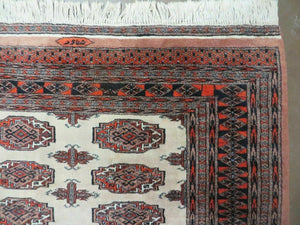 4' X 6' Vintage Handmade Bokhara Turkoman Pakistan Wool Rug Carpet Nice