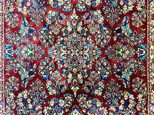 Karastan Rug 5.9 x 9 Red Sarouk Rug #785, Karastan Wool Rug, Karastan Carpet, Original 700 Series Vintage Karastan Oriental Rug Discontinued