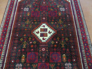 4' X 7' Vintage Handmade Indian Jaipur Rug Bird Carpet