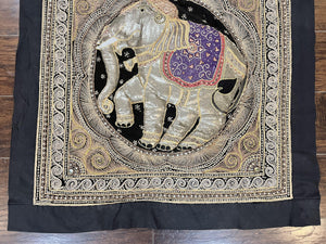 Indian Embroidery 3x3, Elephant Design, Detailed Needlepoint, Beadwork