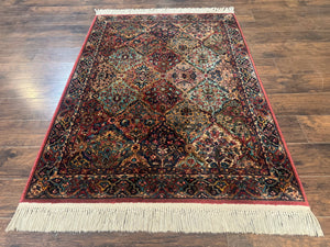 Karastan Rug 4x6, Multicolor Panel Kirman #717, Wool Original 700 Series Vintage
