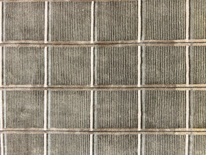 Tibetan Rug 4x6, Green Wool Handmade Area Rug 4 x 6, Panel Design, Modern Contemporary
