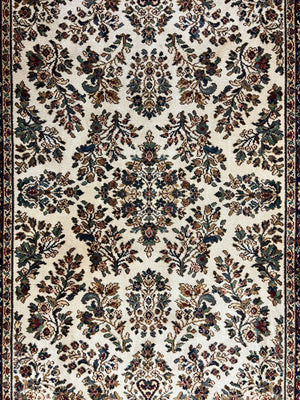 Karastan Rug 4x6, Karastan Ivory Sarouk #760 Wool Carpet, Vintage Original Collection 700 Series Discontinued, Floral Oriental Rug
