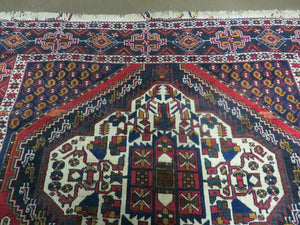 4' X 5.5' Vintage Handmade Turkish Tribal Wool Rug Medallion Nice
