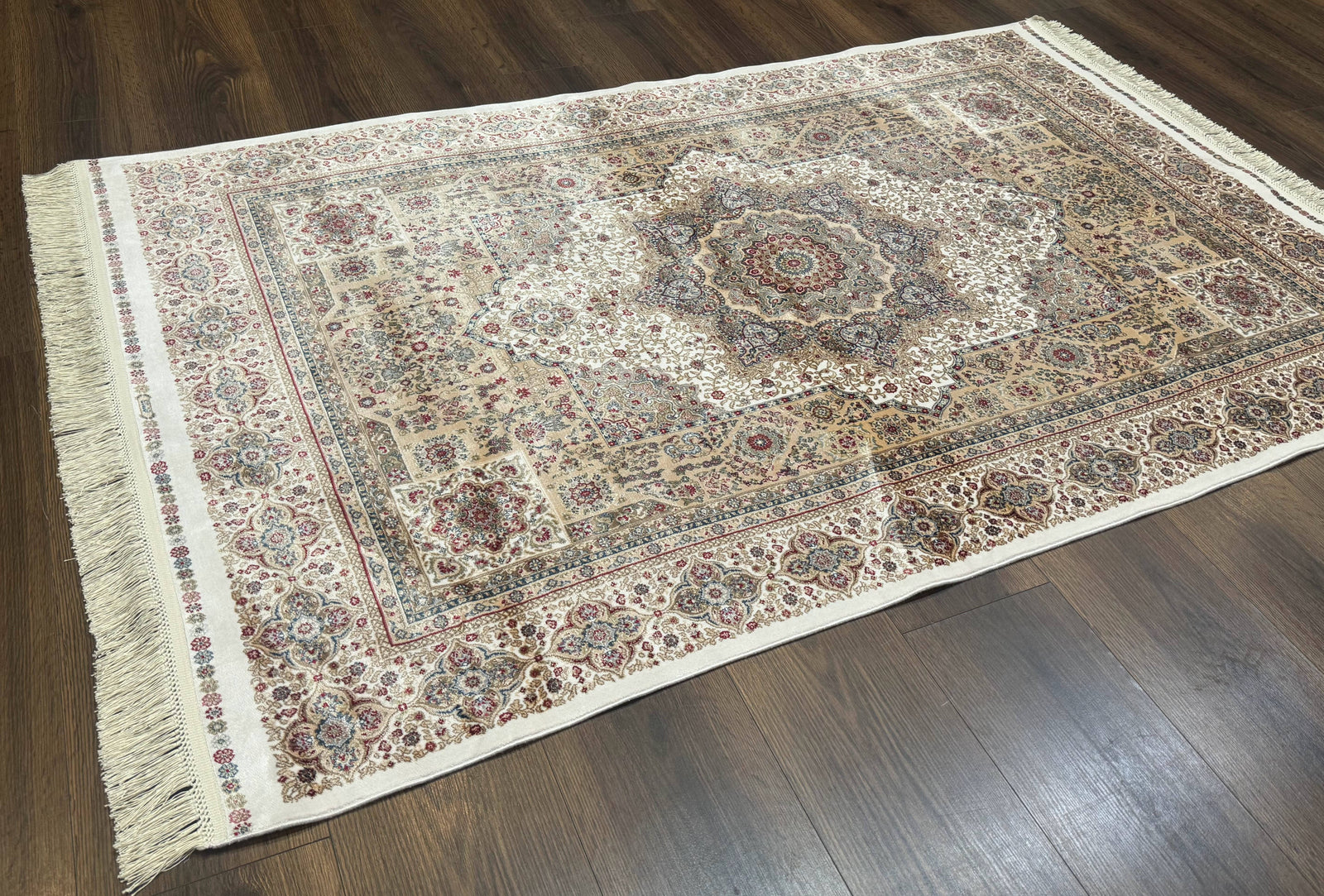 Turkish Memluk Silk Rug 4x6, Hereke Carpet, Bamboo Silk, New