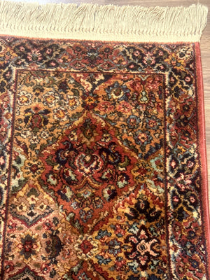Karastan Rug 2x4 Multicolor Panel Kirman #717, Original 700 Series, Wool Pile Vintage Discontinued