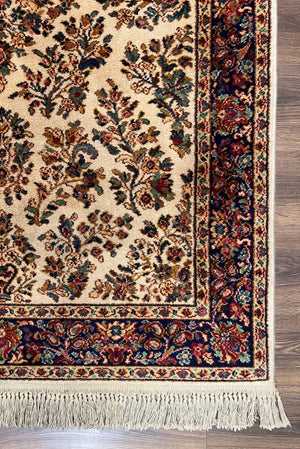 Karastan Rug 4.3 x 6, Karastan Ivory Sarouk #760 Wool Carpet, Vintage Original Collection 700 Series Discontinued, Floral Oriental Rug, Nice