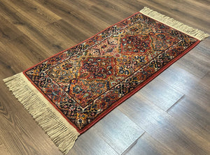 Karastan Rug 2x4 Multicolor Panel Kirman #717, Original 700 Series, Wool Pile Vintage Discontinued