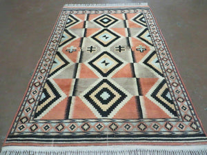 4' X 6' Vintage Handmade Turkish Melas Oushak Wool Rug Carpet Mehrab Red Nice