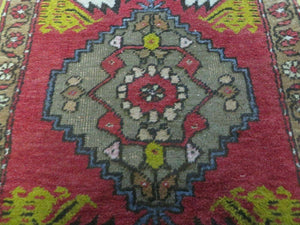 20" X 38" Antique Handmade Turkish Oushak Oshak Yastik Wool Rug Mat Turkey Nice