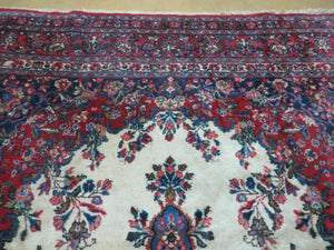 Persian Sarouk Rug 9x12 - Semi Open Field Medallion Carpet