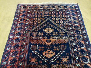 3' 4" X 5' 6" Vintage Handmade Pakistan Balouchi Balouch Tribal Wool Rug Nice