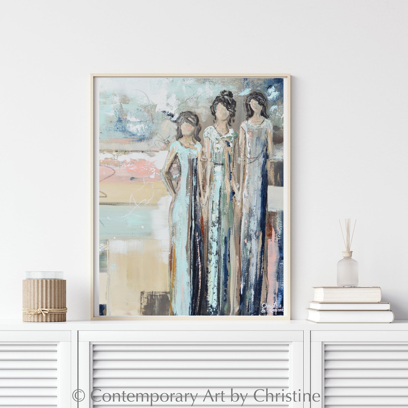 "Sisterhood II" GICLEE PRINT Art Abstract Painting Figurative Strong Women Courage Canvas Wall Art