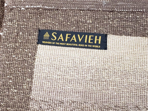 Vintage Safavieh Tibetan Indian Rug 6x9, Nepal Rug, Handmade, Striped Rug, Brown & Beige, 6x9 Oriental Carpet, Wool, Soft