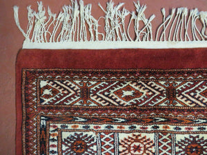 7' X 9' Vintage Handmade Bokhara Turkoman Pakistan Wool Rug Carpet Nice