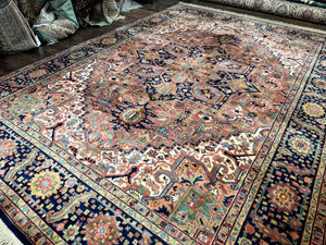 8.8 x 12 Karastan Heriz Rug #726, Vintage Wool Discontinued Carpet, Original 700 Series