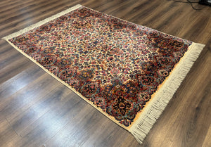 Karastan Ivory Kirman Rug 4x6, Floral Kirman #759, Wool Pile, Vintage, Original 700 Series