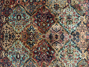 Karastan Rug 4x6, Multicolor Panel Kirman #717, Wool Original 700 Series Vintage