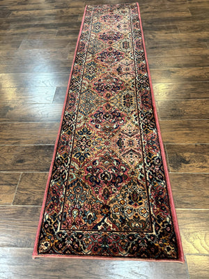 Karastan Runner Rug 2x9, Multicolor Panel Kirman Runner #717, Wool Pile, Original 700 Series, Vintage, Skinny Runner 2 x 9, Rare