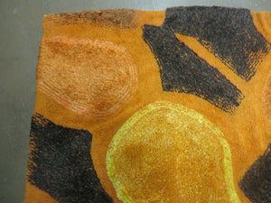 4' X 6' Modern Handmade Hooked Rug Wool Abstract Nice