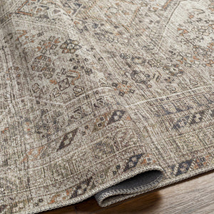 Barny Beige Washable 7ft Runner Rug